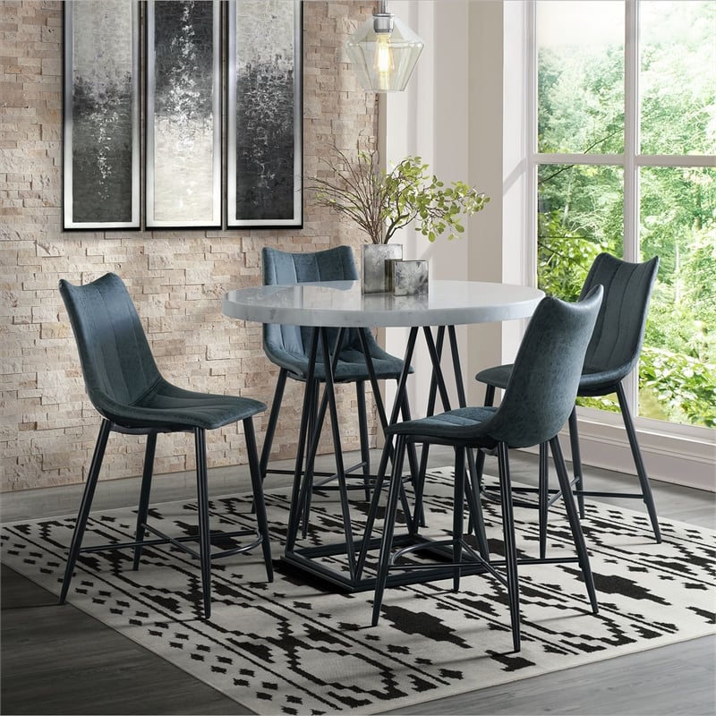 Bowery Hill Contemporary Counter Height Dining Table in White