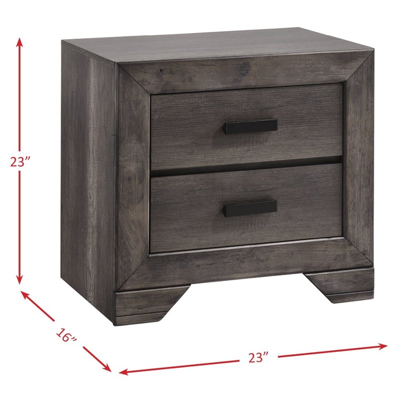 Bowery Hill Solid Wood 4 Piece King Panel Bedroom Set in Wire Brush Gray