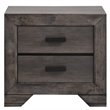 Bowery Hill Solid Wood 4 Piece King Panel Bedroom Set in Wire Brush Gray