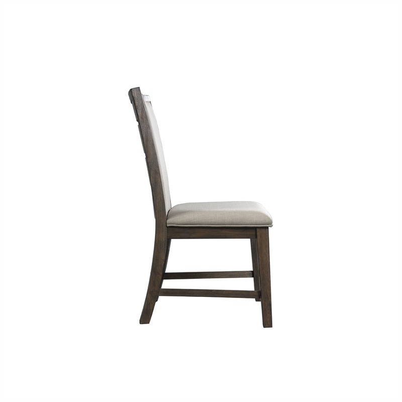 Bowery Hill Modern Slat Back Upholstered Side Chair (Set of 2)