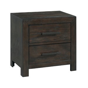 bowery hill contemporary 2-drawer nightstand with two usb ports