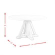 Bowery Hill Round Dining Table in White Marble Top/Natural Wood Base