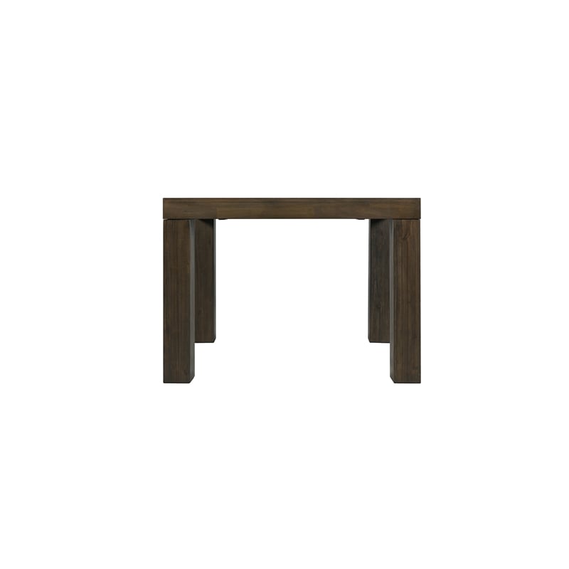 Bowery Hill Rectangle Wood Dining Table with 2 Leaves in Dark Walnut