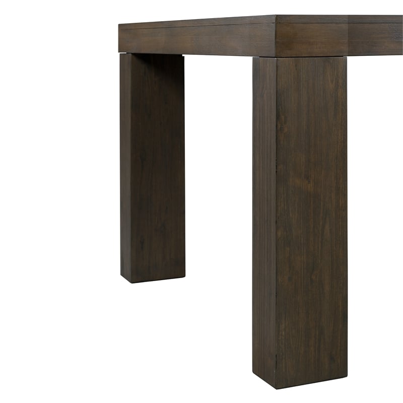 Bowery Hill Rectangle Wood Dining Table with 2 Leaves in Dark Walnut