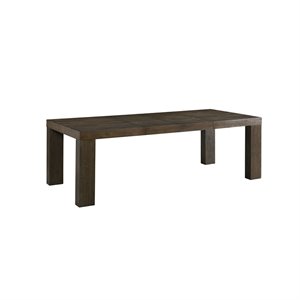 Bowery Hill Rectangle Wood Dining Table with 2 Leaves in Dark Walnut