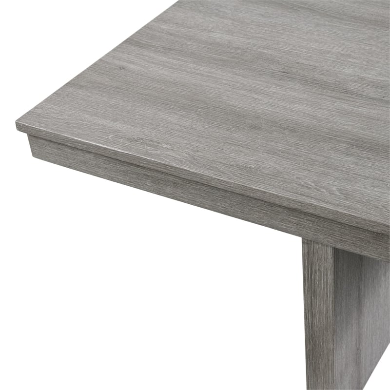 Bowery Hill Modern Coffee Table with Four Storage Stools in Grey