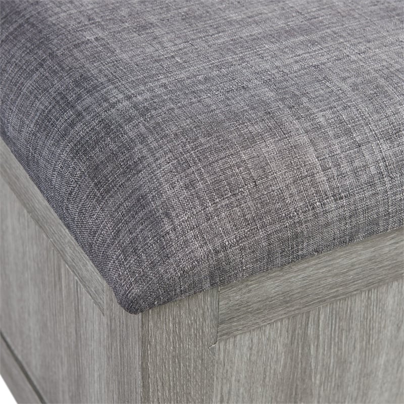 Bowery Hill Modern Coffee Table with Four Storage Stools in Grey