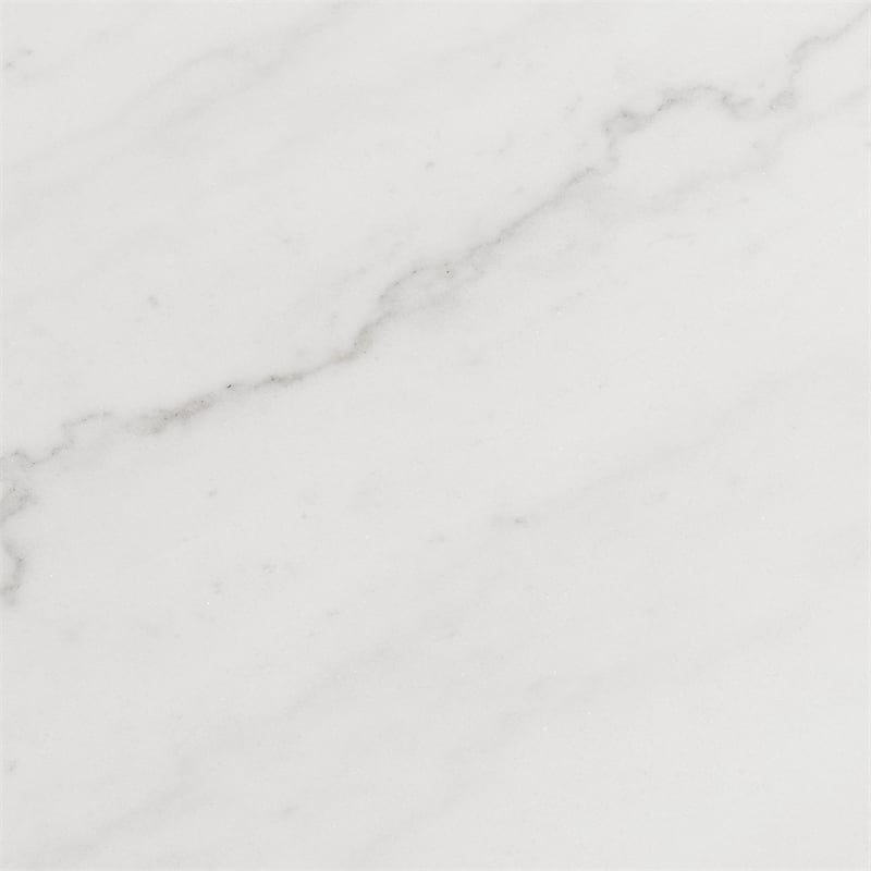 Bowery Hill Modern White Marble Top Coffee Table in White Marble