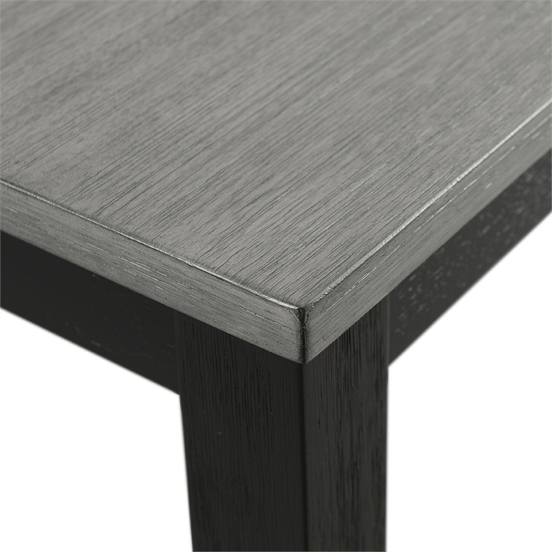 Bowery Hill Contemporary Gray 5PC Dining Set with Table & Four Chairs