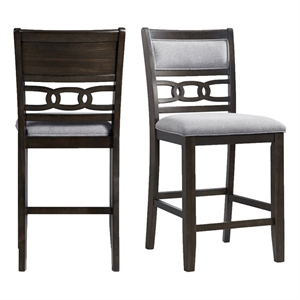 Bowery Hill 40&quotH Transitional Wood Counter Side Chair in Walnut (Set of 2)