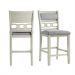 Bowery Hill Mid-Century Counter Height Side Chair in Bisque (Set of 2)