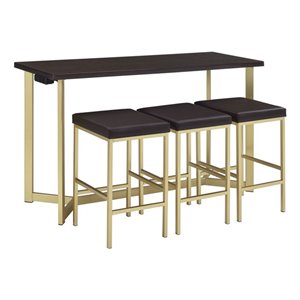 bowery hill multipurpose bar table set with bar table and three stools