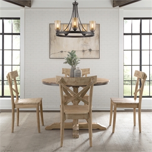 bowery hill round standard height 5pc dining set-table and four chairs