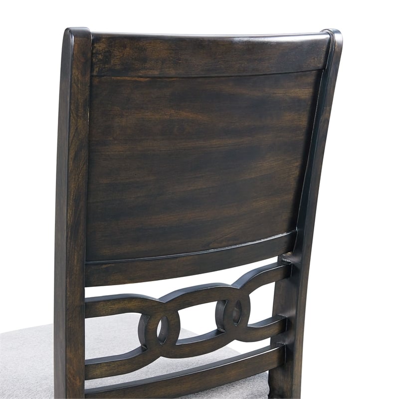 Bowery Hill Mid-Century Standard Height Side Chair in Walnut (Set of 2)