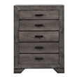 Bowery Hill Solid Wood 3 Piece Youth Full Panel Bedroom Set in Wire Brush Gray