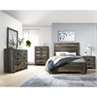 Bowery Hill Solid Wood 3 Piece Youth Full Panel Bedroom Set in Wire Brush Gray
