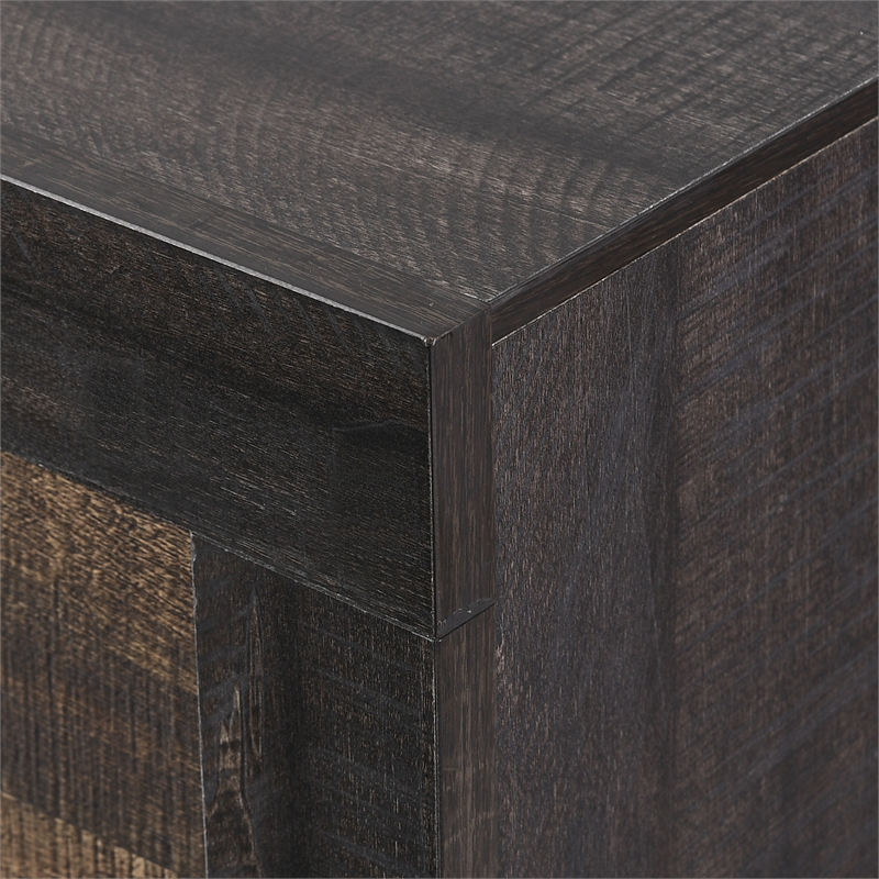 Bowery Hill 3 Piece Engineered Wood Full Panel Bedroom Set in Dark Chocolate