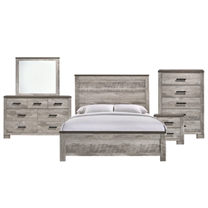 bowery hill queen 5pc bedroom set with bed dresser mirror chest and nightstand