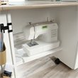 Bowery Hill Contemporary Engineered Wood Sewing Craft Table in Soft White