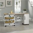 Bowery Hill Contemporary Engineered Wood Sewing Craft Table in Soft White