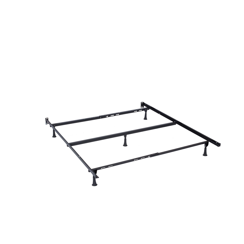 Bowery Hill Contemporary Metal Full/Queen Bed Frame in Black