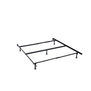 Bowery Hill Contemporary Metal Full/Queen Bed Frame in Black