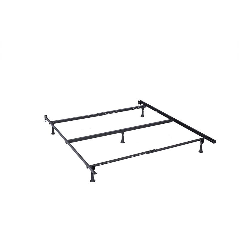 Bowery Hill Contemporary Metal Full/Queen Bed Frame in Black