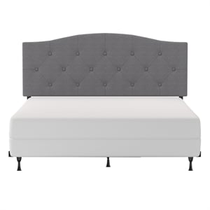 Bowery Hill Contemporary Upholstered Full/Queen Headboard in Gray Fabric