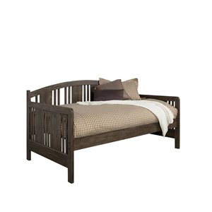 bowery hill transitional wood daybed in brushed acacia finish
