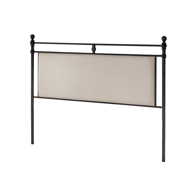 Bowery Hill Traditional Upholstered Queen Headboard in Rustic Brown
