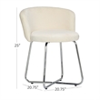 Bowery Hill Traditional Furniture Metal Vanity Stool Off White Fabric