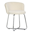 Bowery Hill Traditional Furniture Metal Vanity Stool Off White Fabric