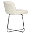 Bowery Hill Traditional Furniture Metal Vanity Stool Off White Fabric