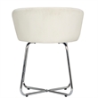 Bowery Hill Traditional Furniture Metal Vanity Stool Off White Fabric