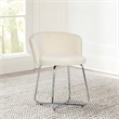 Bowery Hill Traditional Furniture Metal Vanity Stool Off White Fabric