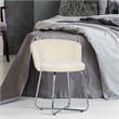 Bowery Hill Traditional Furniture Metal Vanity Stool Off White Fabric