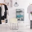 Bowery Hill Traditional Furniture Metal Vanity Stool Off White Fabric