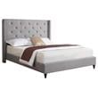 Bowery Hill Fabric Upholstered Wingback Queen Platform Bed - Gray