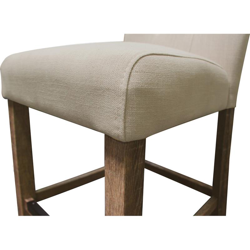 Bowery Hill Solid Wood Counter Height Chair - Light Gray and Beige (Set of 2)