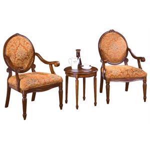 bowery hill 3-piece traditional birch wood living room set in honey walnut