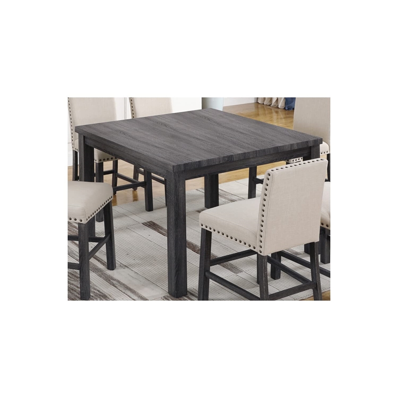 Bowery Hill Contemporary Solid Wood Counter Height Table in Antique Gray