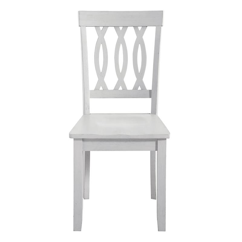 Bowery Hill Contemporary White Solid Wood Side Chair