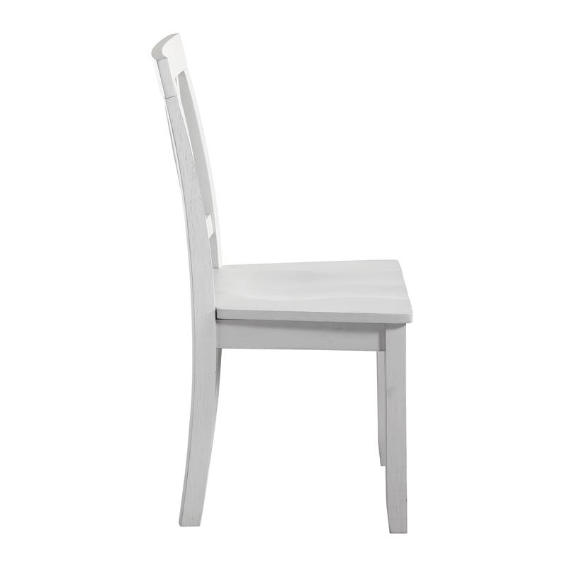 Bowery Hill Contemporary White Solid Wood Side Chair