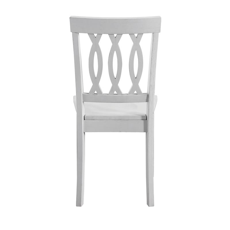 Bowery Hill Contemporary White Solid Wood Side Chair