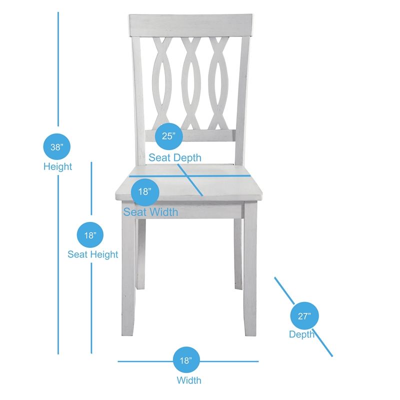 Bowery Hill Contemporary White Solid Wood Side Chair
