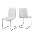 Bowery Hill Contemporary White Faux Leather Side Chair