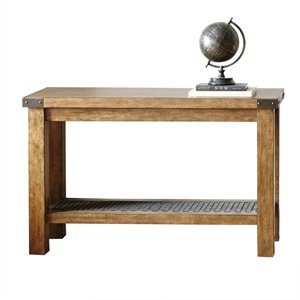 Bowery Hill Contemporary Console Table in Distressed Oak
