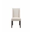 Bowery Hill Fabric Upholstered and Wood Dining Side Chair in Beige (Set of 2)