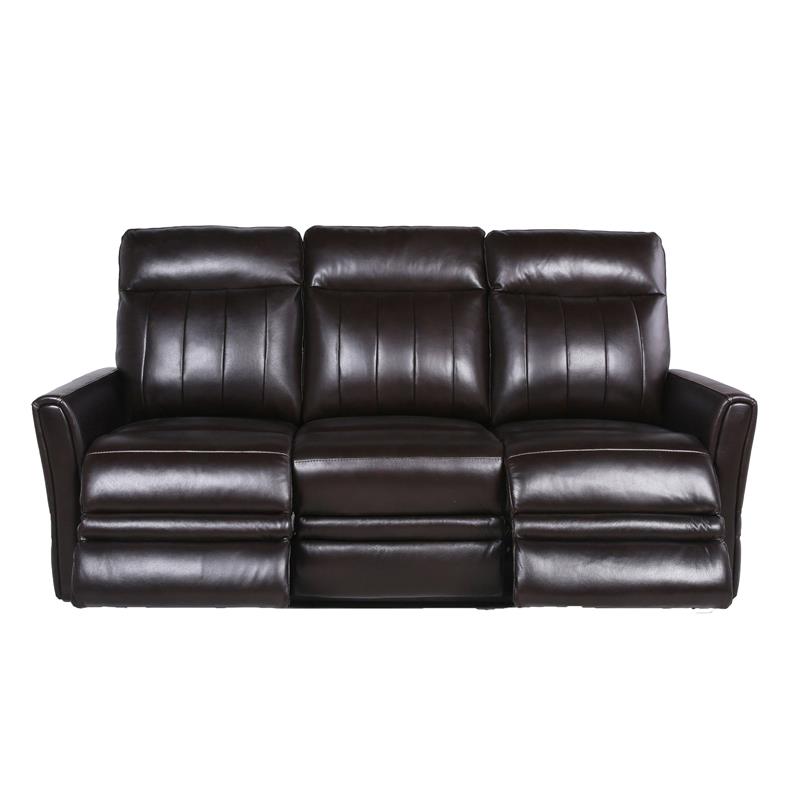 Bowery Hill Contemporary Brown Leather Power Recliner Sofa