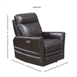 Bowery Hill Transitional Leather Power Recliner Chair in Brown